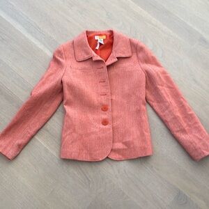Tulle Orange Herringbone Blazer Medium
